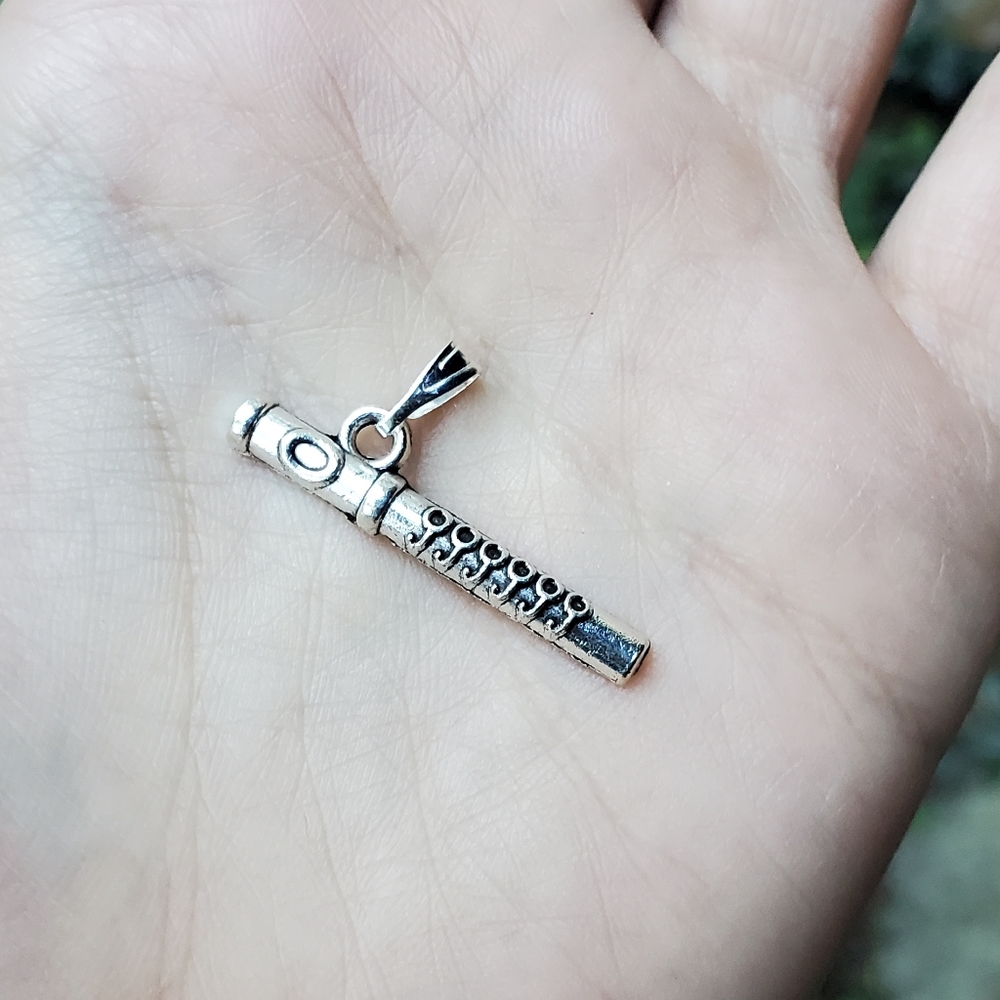 NWOT Tibetan Silver Flute Charm